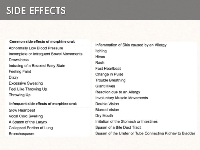 Morphine side effects